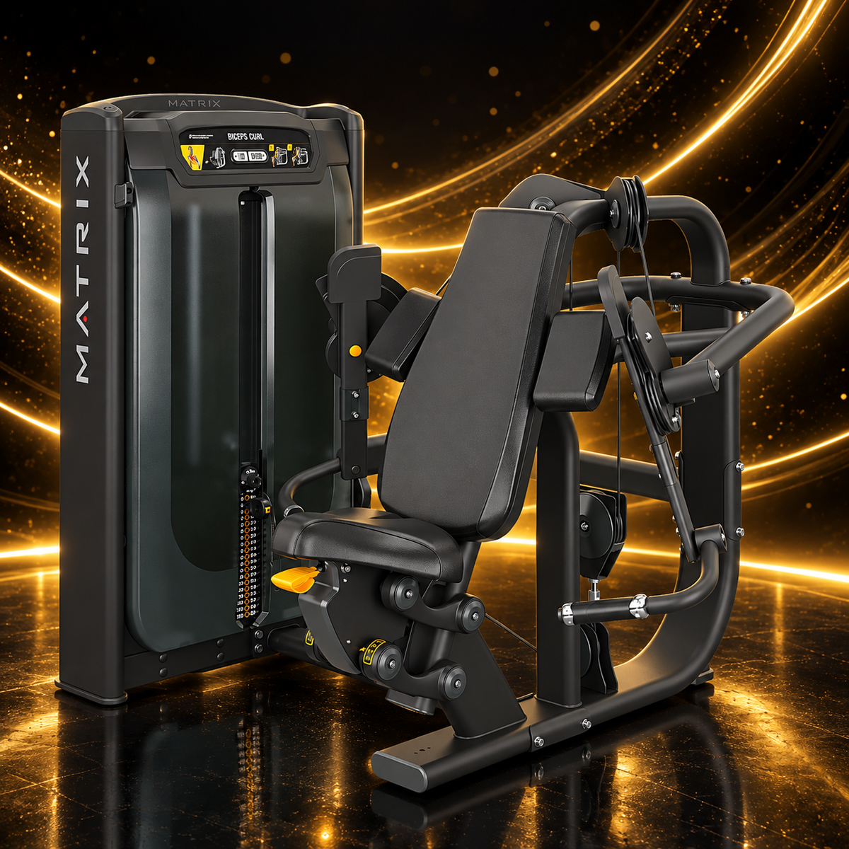 Matrix Fitness G7-S40 Ultra Independent Biceps Curl — Appareil Musculation Professionnel — vue de trois quarts
