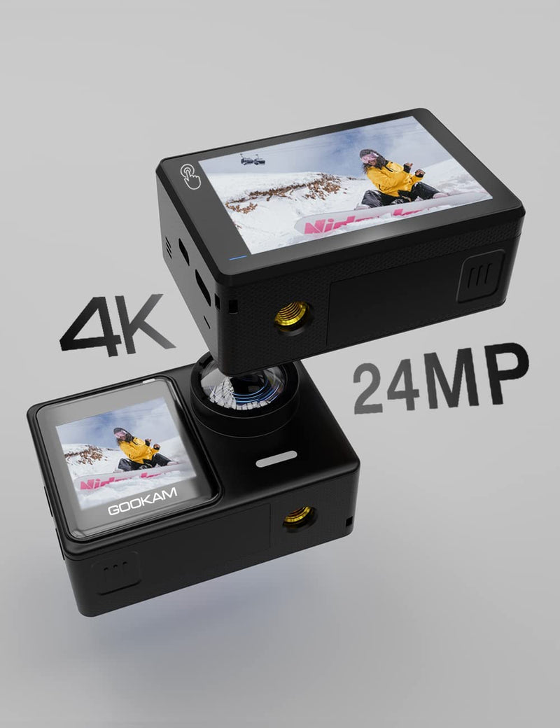 Gookam®️ - Caméra d' Action Camera GO2 4K avec microphone
