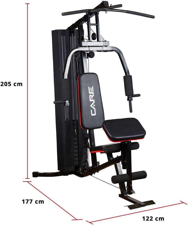 Care - Gym 50 - Presse de Musculation - Station de Développement Musculaire Multifonction - Travail des Muscles Pectoraux, Dorsaux, Bras, Cuisses.