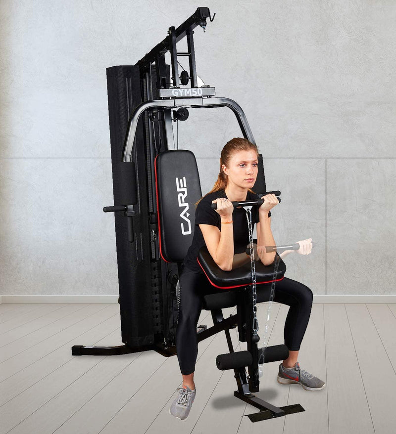 Care - Gym 50 - Presse de Musculation - Station de Développement Musculaire Multifonction - Travail des Muscles Pectoraux, Dorsaux, Bras, Cuisses.