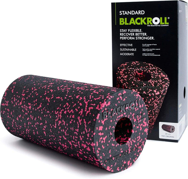 BLACKROLL® STANDARD Rouleau pour Fascia Original (30 x 15 cm), Rouleau de fitness pour automassage du dos et des jambes, Efficace pour l´entrainement fonctionnel, dureté moyenne, Fabriqué en Allemagne - LUXING SPORT