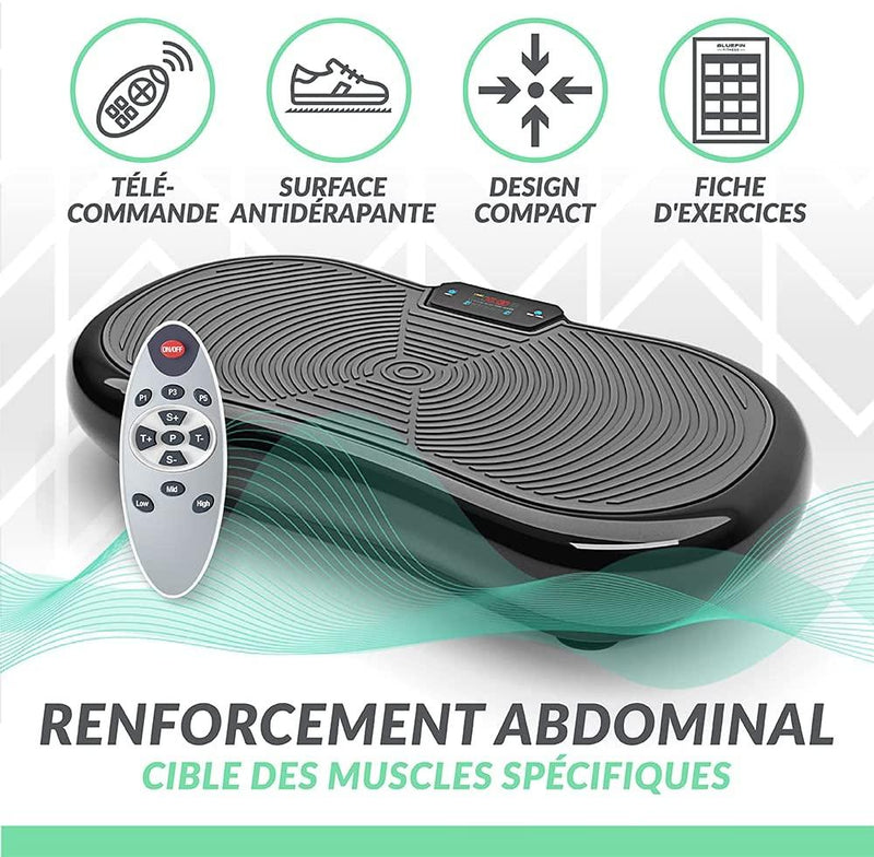 BLUEFIN FITNESS : Plateforme Vibrante Ultra Slim novelle technologie pour SCULPTEZ & TONIFIEZ VOS MUSCLES - SOLUTION FITNESS À DOMICILE COMPLETE -- - LUXING SPORT