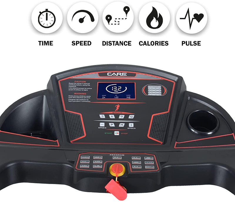 CARE FITNESS - Tapis de Course Motorisé 703-2 - Marche et Footing à Domicile - Inclinaison Manuelle - Tapis de Course Pliable - Care CT-703-2 - LUXING SPORT