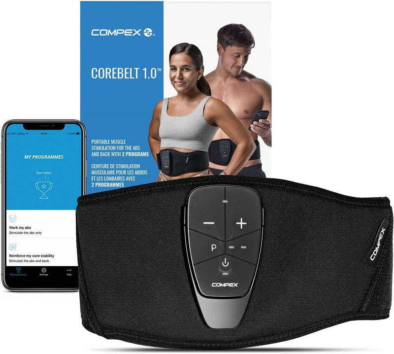 Compex Corebelt 1.0 - ceinture de stimulation pour les abdos et les lombaires avec 2 programmes - LUXING SPORT