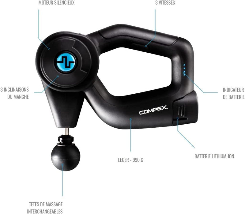 Compex Pistolet de massage Fixx 1.0, Black, Taille unique - LUXING SPORT