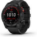 Garmin - fenix 7X, Solar - Montres GPS multisports connectée haute performance - Gray avec bracelet noir – Boitier 51 mm - LUXING SPORT