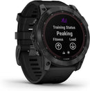 Garmin - fenix 7X, Solar - Montres GPS multisports connectée haute performance - Gray avec bracelet noir – Boitier 51 mm - LUXING SPORT