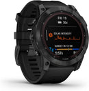 Garmin - fenix 7X, Solar - Montres GPS multisports connectée haute performance - Gray avec bracelet noir – Boitier 51 mm - LUXING SPORT