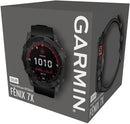 Garmin - fenix 7X, Solar - Montres GPS multisports connectée haute performance - Gray avec bracelet noir – Boitier 51 mm - LUXING SPORT