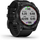 Garmin - fenix 7X, Solar - Montres GPS multisports connectée haute performance - Gray avec bracelet noir – Boitier 51 mm - LUXING SPORT