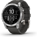 Garmin - fenix 7X, Solar - Montres GPS multisports connectée haute performance - Gray avec bracelet noir – Boitier 51 mm - LUXING SPORT