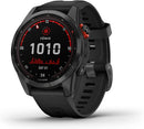 Garmin - fenix 7X, Solar - Montres GPS multisports connectée haute performance - Gray avec bracelet noir – Boitier 51 mm - LUXING SPORT