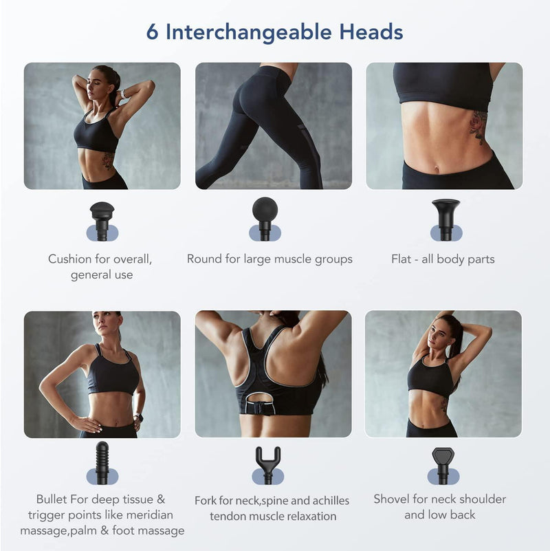 Mebak 5 Pistolet de Massage Musculaire Percussion des Tissus Profonds Soulagement de Douleur - LUXING SPORT