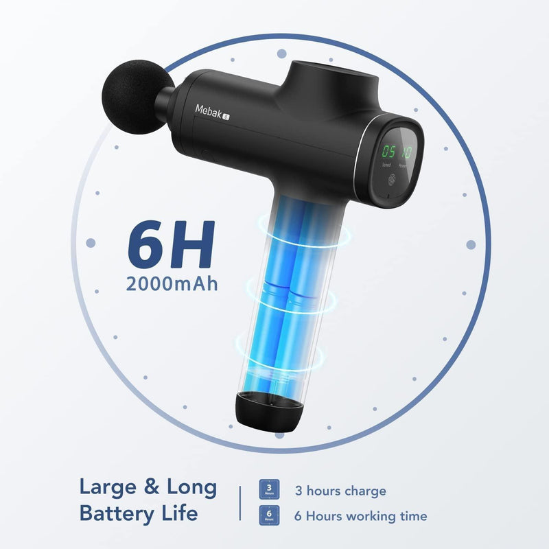 Mebak 5 Pistolet de Massage Musculaire Percussion des Tissus Profonds Soulagement de Douleur - LUXING SPORT