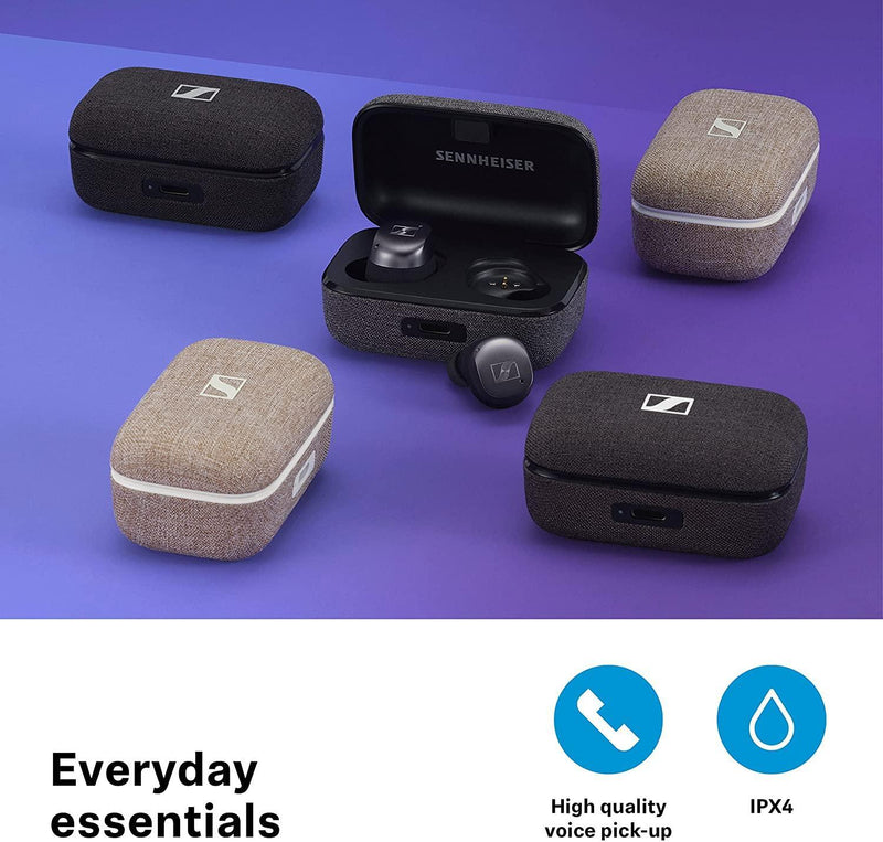 Sennheiser MOMENTUM True Wireless 3 - Écouteurs intra-auriculaires Bluetooth pour la musique et les appels avec réduction adaptative de bruit et durée de vie de la batterie de 28 heures, Noir - LUXING SPORT