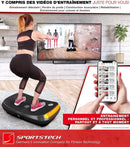 Sportstech VP400 Plateforme Vibrante Oscillante Professionnelle Fitness avec Technologie de Vibration 4D, fréquence jusqu'à 40Hz avec Design courbé, 2 puissants Moteurs + télécommande + écran Tactile - LUXING SPORT